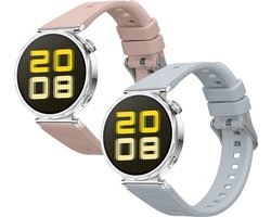 kwmobile 2x horlogebandjes geschikt voor Huawei Watch GT5 41mm / GT5 Pro 42mm / Watch GT4 41mm bandje - Smartwatch bandjes van TPU - Activity tracker horloge band in lichtblauw / oudroze