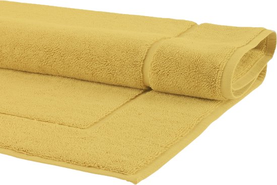 Badkamer Tapijt Geel - Badmat kan gecombineerd worden tot een set - Antislip & Maschinewasbaar - Toiletmat 56cm