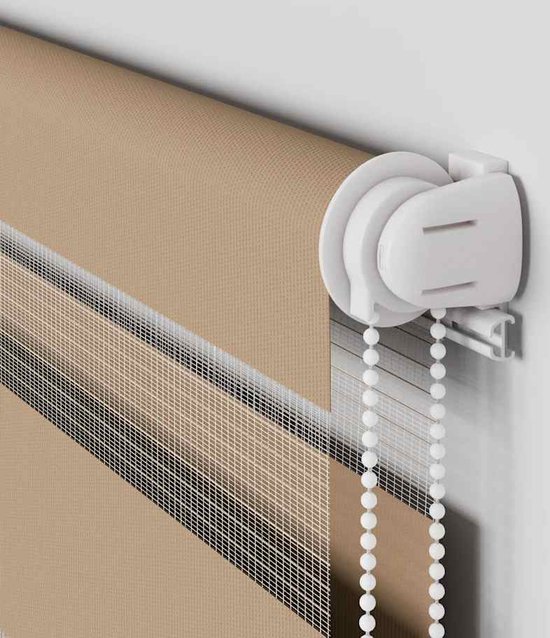 vidaXL - Zebra - Store - 125x230 - cm - largeur du tissu - 120,9 - cm - polyester - marron sable