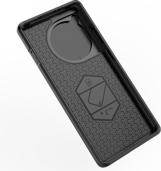 Coverup Ring Kickstand Back Cover avec Camera Shield - Convient pour OnePlus 12R Case - Blauw