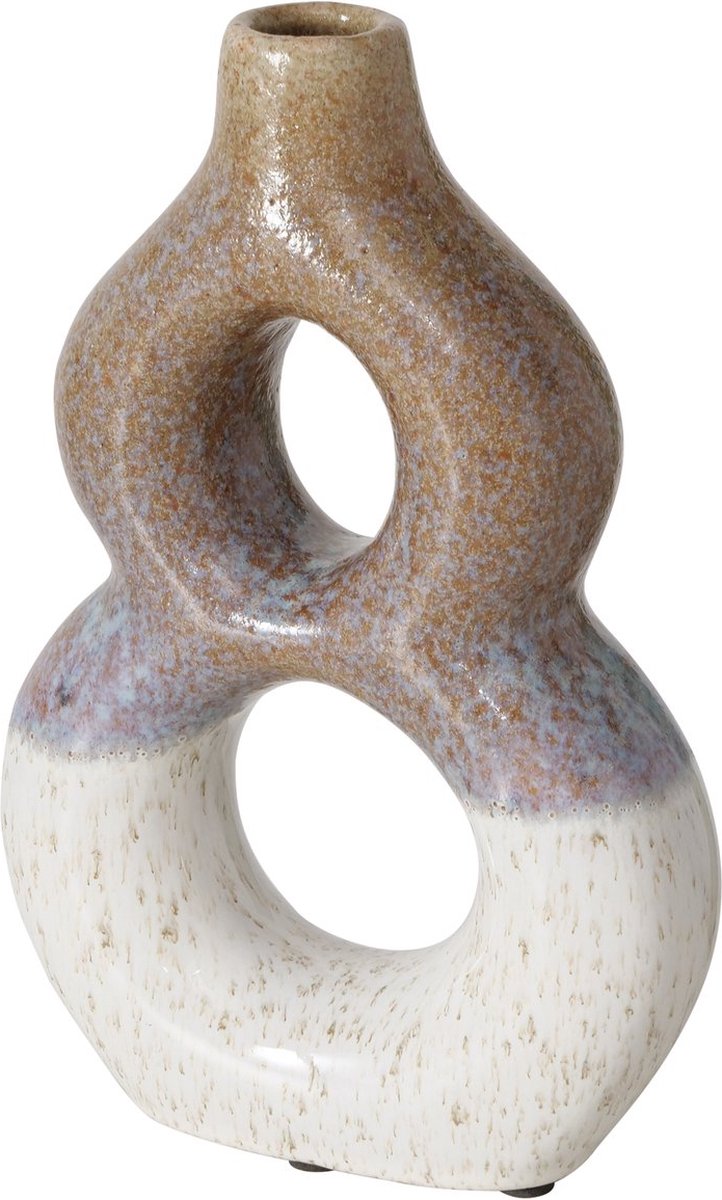 Boltze Vaas Mako, H 24 cm, geglazuurd aardewerk, Multi-color Bruin