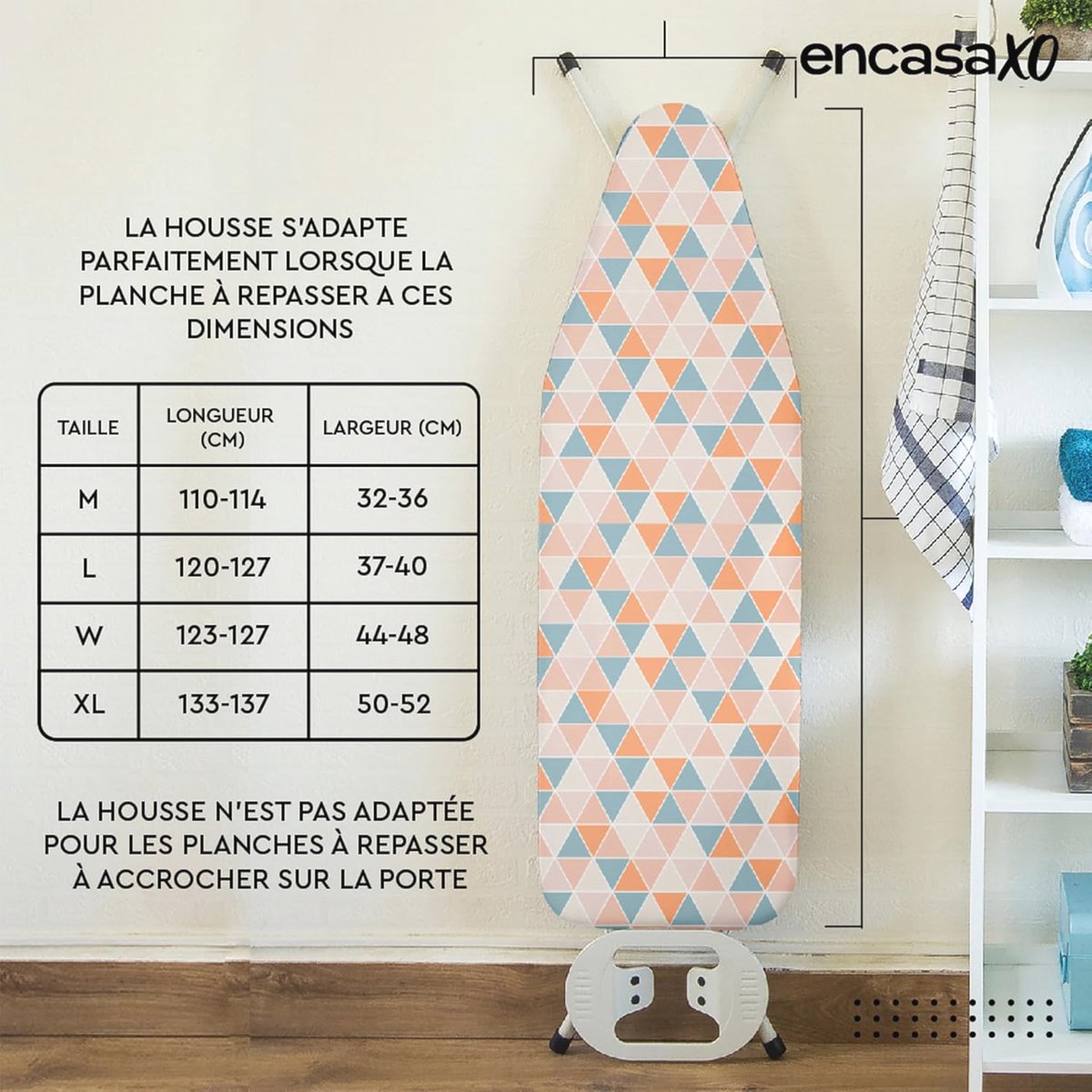 Encasa Homes Housse Table à Repasser Avec Feutre épaisseur 4 Mm