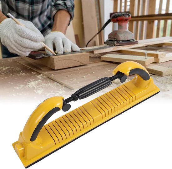 Shineboc Multifunctioneel handmatig schuurgereedschap voor 70 mm gaaszand, verstelbaar flexibel schuurblok met handvat, lichtgewicht handschuurblok voor houtbewerking, auto's en muren