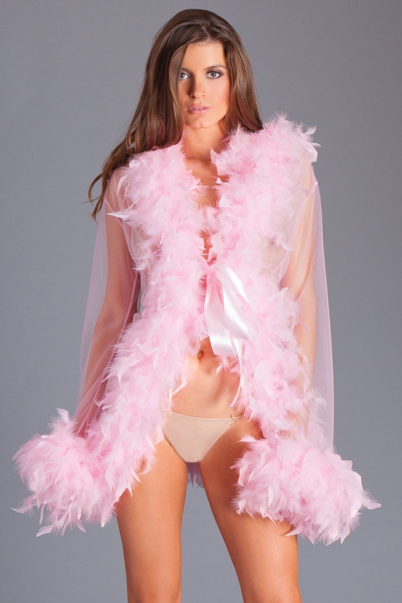 Goedkoopste Be Wicked - Lux - Robe met Veren - Roze - One Size