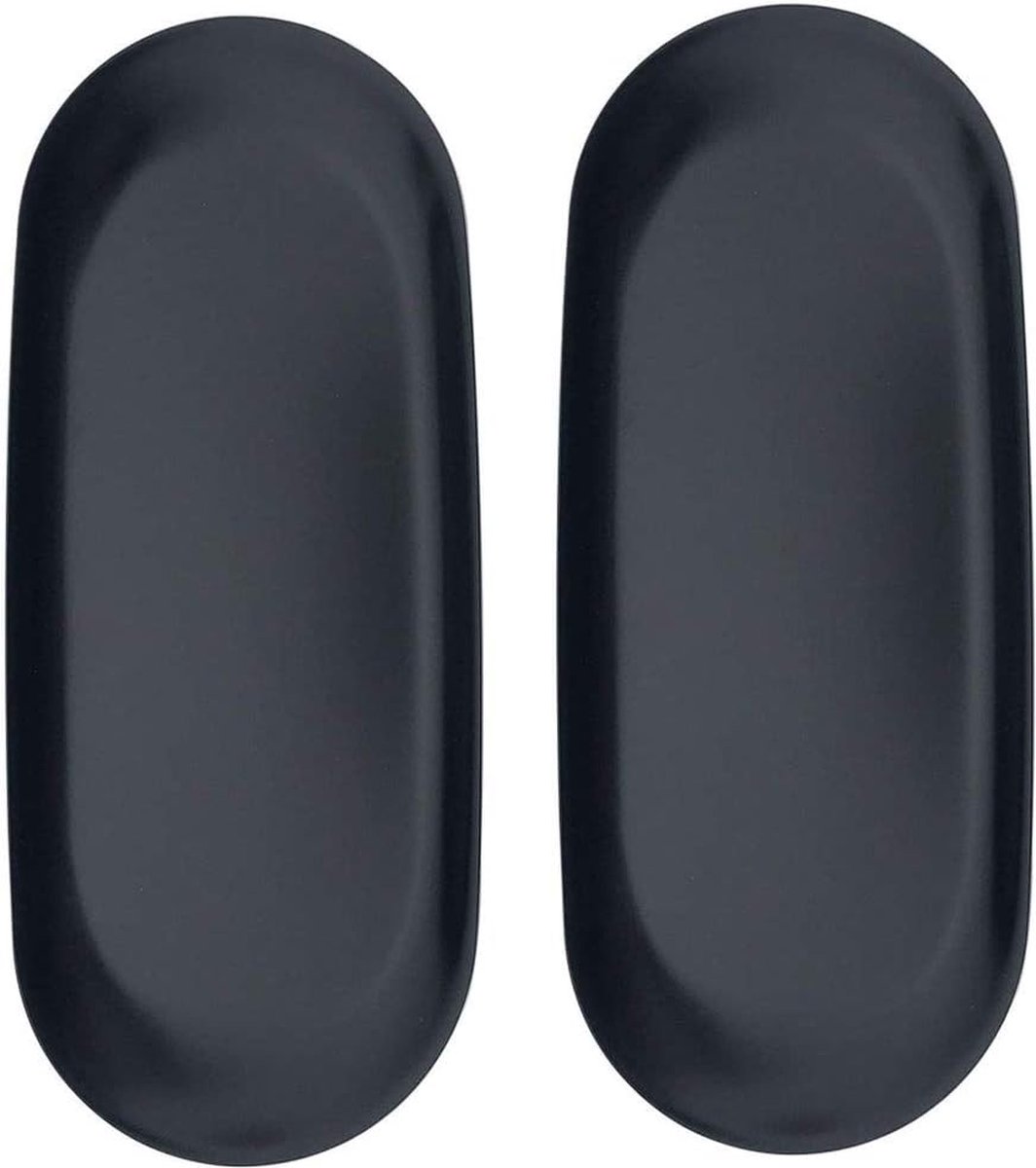 Goodivery ® Stijlvolle Zwarte Ovale Decoratieve Schaal van Roestvrij Staal voor Sieraden en Meer, Set van 2