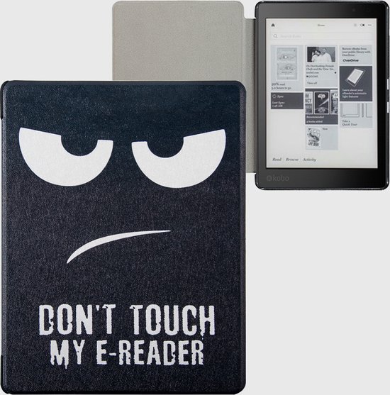 Lunso Geschikt voor Kobo Aura H20 Edition 2 hoes (6.8 inch) - sleepcover - Don't Touch - (niet voor de Kobo Aura edition 2) van Lunso — afbeelding 3