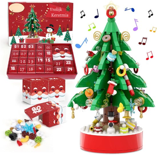 Kerst Advent Kalenders 2024 - Advent Kalenders Voor Kinderen - Kerstboom Bouwstenen Met Muziekdoos - Advent Kalender 24 Dagen Cadeaus Voor Kinderen Jongens Meisjes Van 3-4-5-7-8-12 Jaar