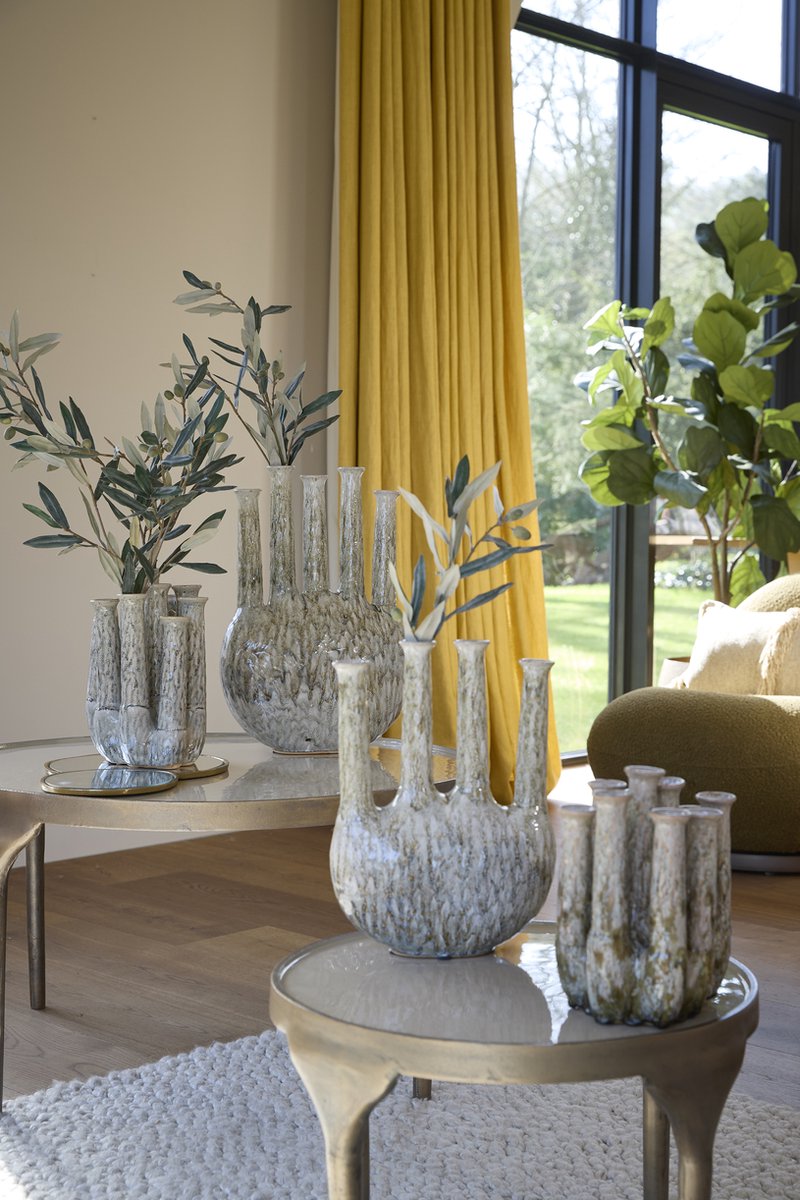 Light&living Vaas deco 34x14x48 cm BEKAPO keramiek beige