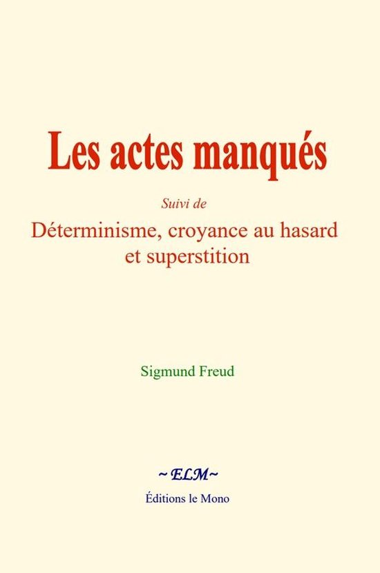 Les actes manqués - cover