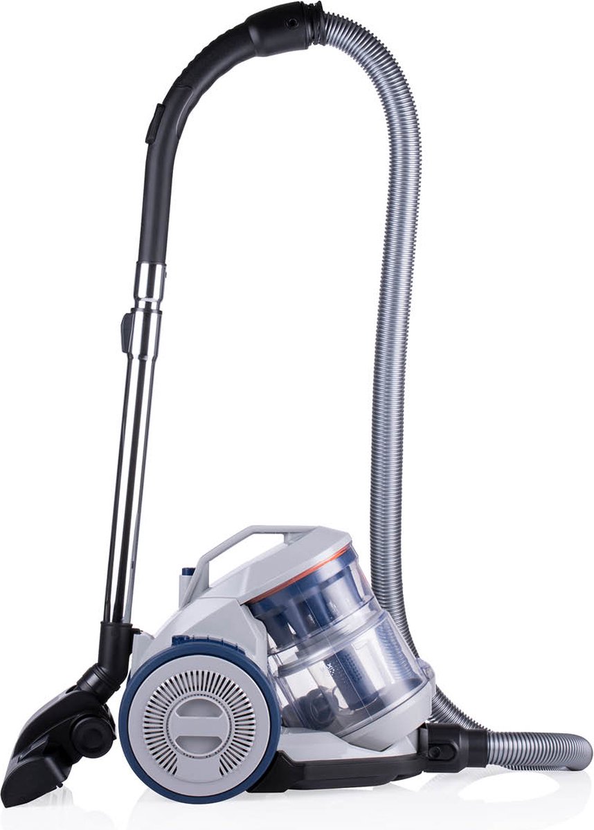 Dirt Devil Stofzuiger zonder Zak - DD2501 - 850W - HEPA 12 Filter - Bereik van 75M - met Combiborstel Kierenzuigmond en Parketzuigmond - 55KG - Stofopvangbak 15L - Grijs/Blauw