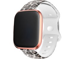 Strap-it Sport siliconen bandje met luipaard / leopard print - geschikt voor Fitbit Versa 1 / Versa 2 / Versa Lite