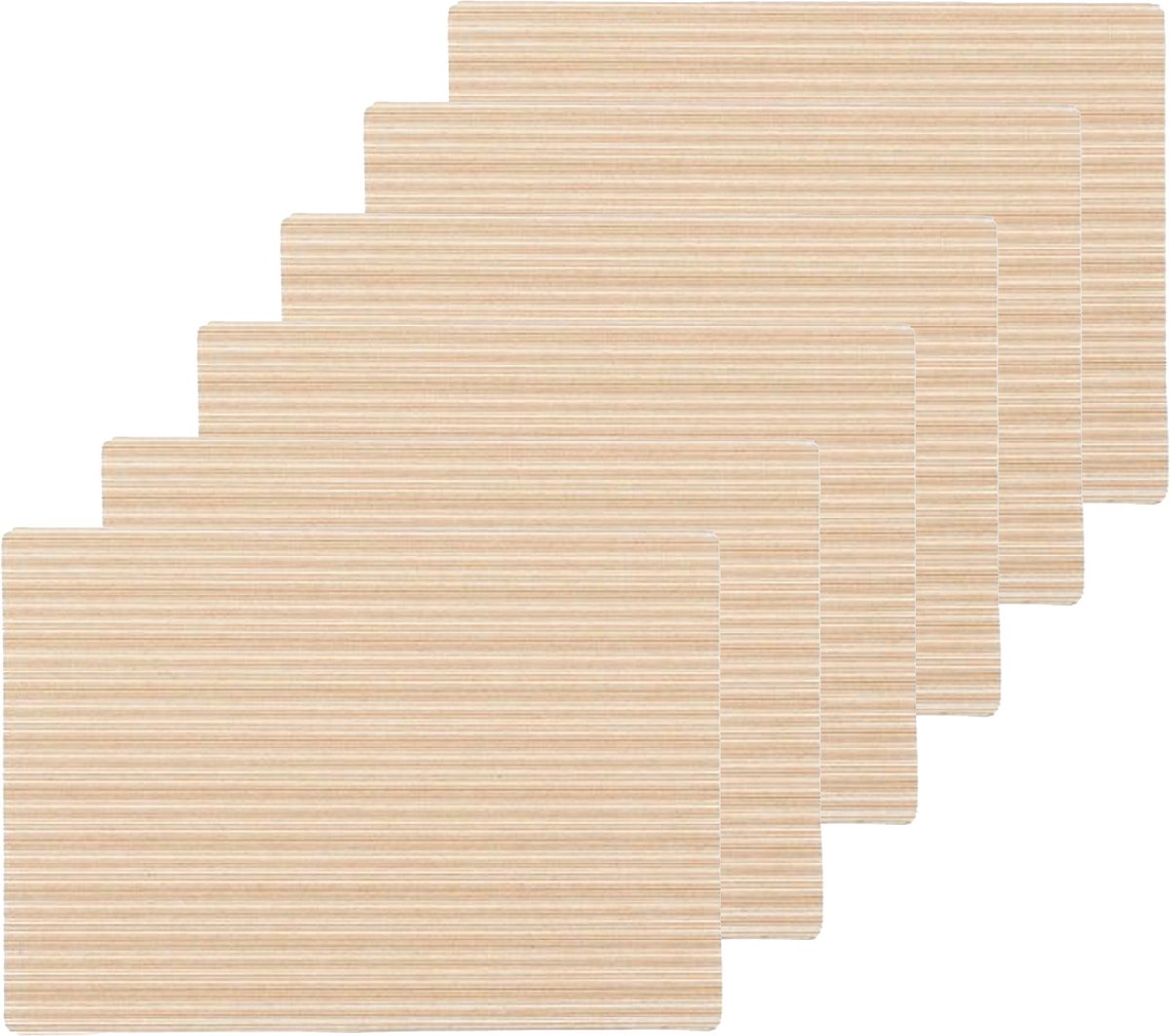 Wicotex Placemats Othos - 6x - beige - 30 x 43 cm - anti slip laag - Teflon coating toplaag