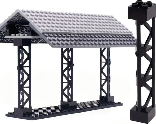 4 Stuks High-Tech Bouwonderdelen - Compatibel Met Lego - 2210 Framekolom - Zwart van $ — afbeelding 3