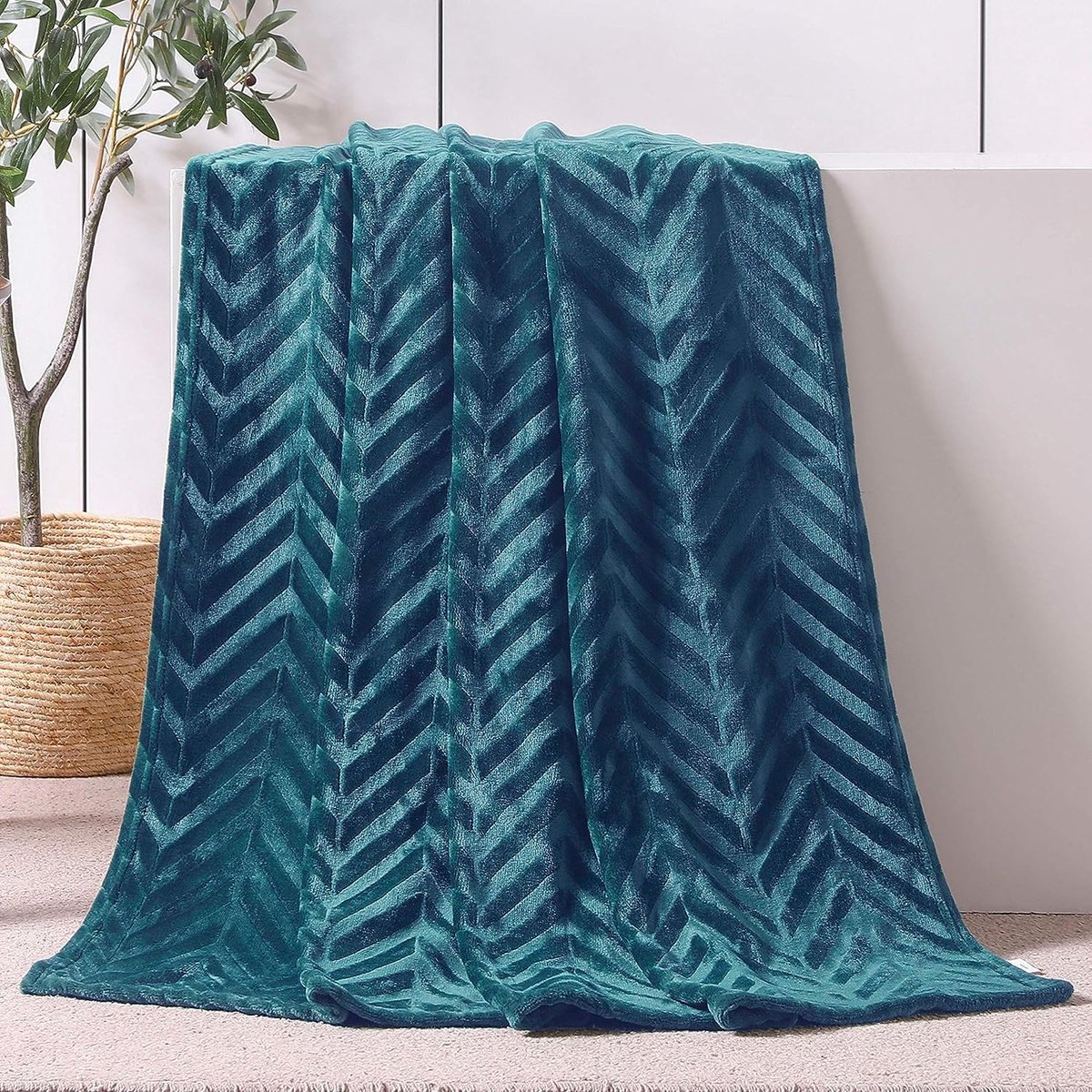 JGS ® Heerlijk Zachte Knuffeldeken met Chevron Patroon voor Comfort en Warmte in Huis