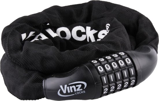 VINZ Devi Combinatie Kettingslot / Fietsslot / Cijferslot / Cijfercombinatieslot / Slot met Code - 90cm van VINZ — afbeelding 4
