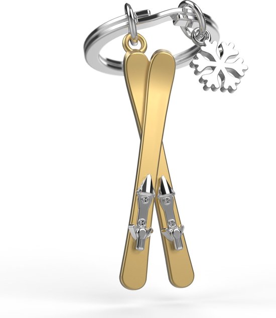 Porte-clés Metalmorphose ski avec flocon de neige