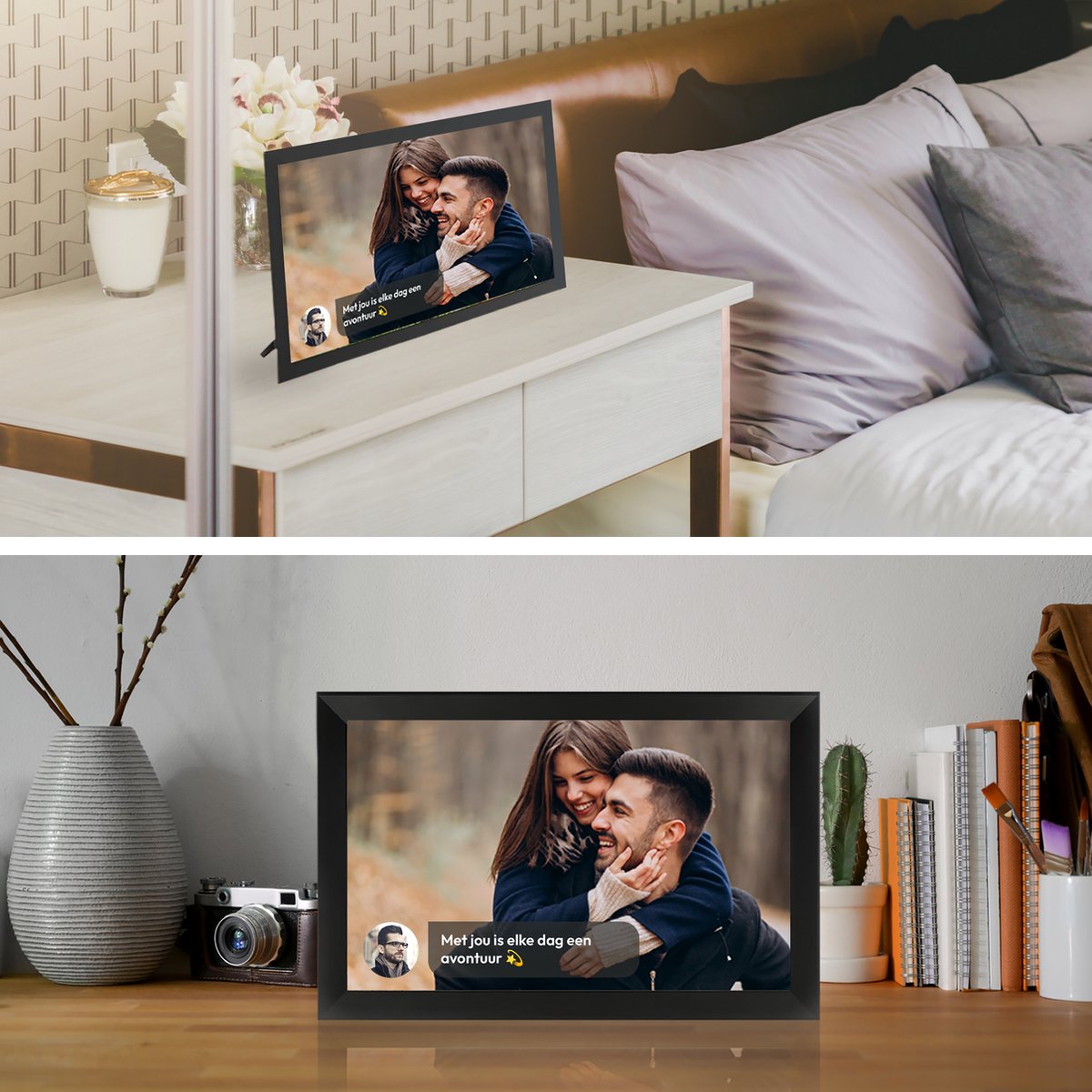 Digitale fotolijst met WiFi en Frameo App - 15.6 inch HD+ IPS Display - Fotokader met Touchscreen - 32GB - Zwart - frameo digitale fotolijst - digitale fotokader - digitaal fotolijstje thumbnail 6