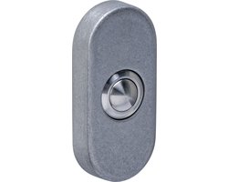 Intersteel Deurbel ovaal 65x30x10mm verdekt rvs getrommeld