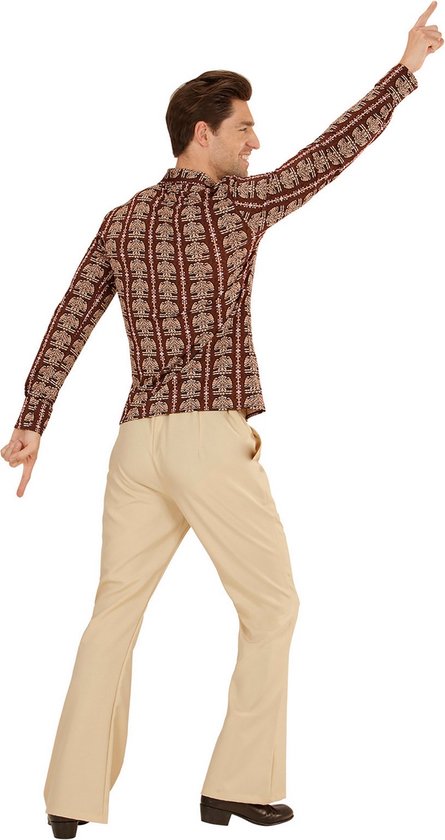Jaren 70 Retro Kostuum Heren - Zwarte Flare Broek & Psychedelic Shirt