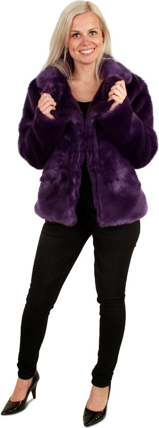 Deftige Bontjas Paars Vrouw