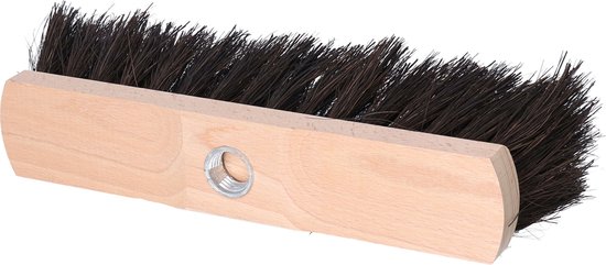 Buemag Buiten bezemkop - hout - schroefdraad - 29 cm - arenga vezels - zwart - straatbezem/buitenbezem van Buemag — afbeelding 3