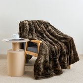 Blanket de luxe Slowwave ' Royal Snuggle' - Couverture/plaid élégant et ultra-doux - Combinaison ultime de fausse fourrure (un côté) et de sherpa (autre côté) - Haute qualité et facile à laver - Attire le regard dans n'importe quel intérieur