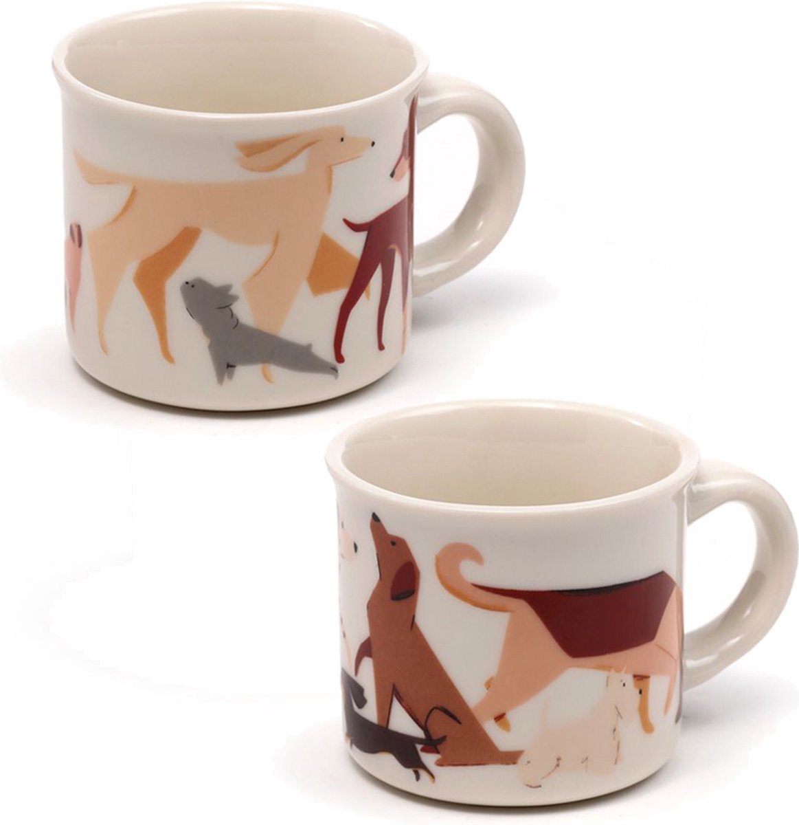 Espresso Koffiekopjes - Barks Honden - Set 2 stuks - Porselein - 5x5,5cm - 100ml