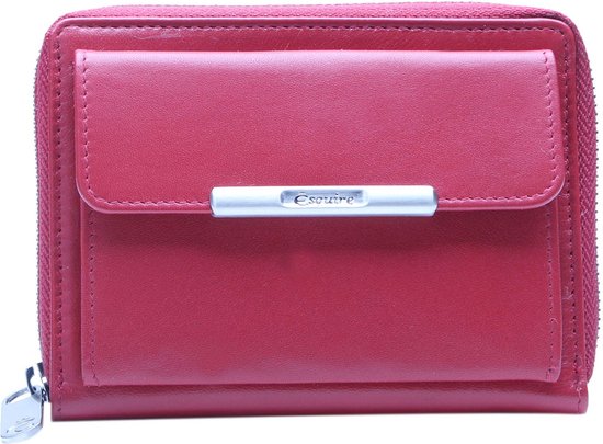 Esquire Cuir Porte-monnaie Helena RFID Wallet Red Rouge
