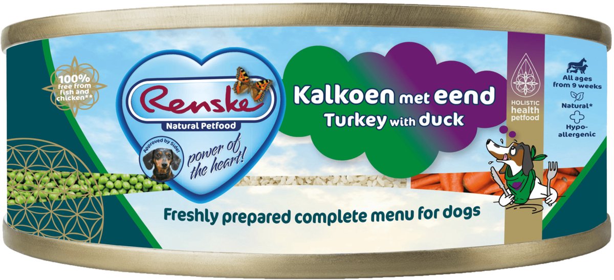 Renske Vers Gestoomd Complete Menu Hondenvoer Nat Kalkoen - Eend 95 gr