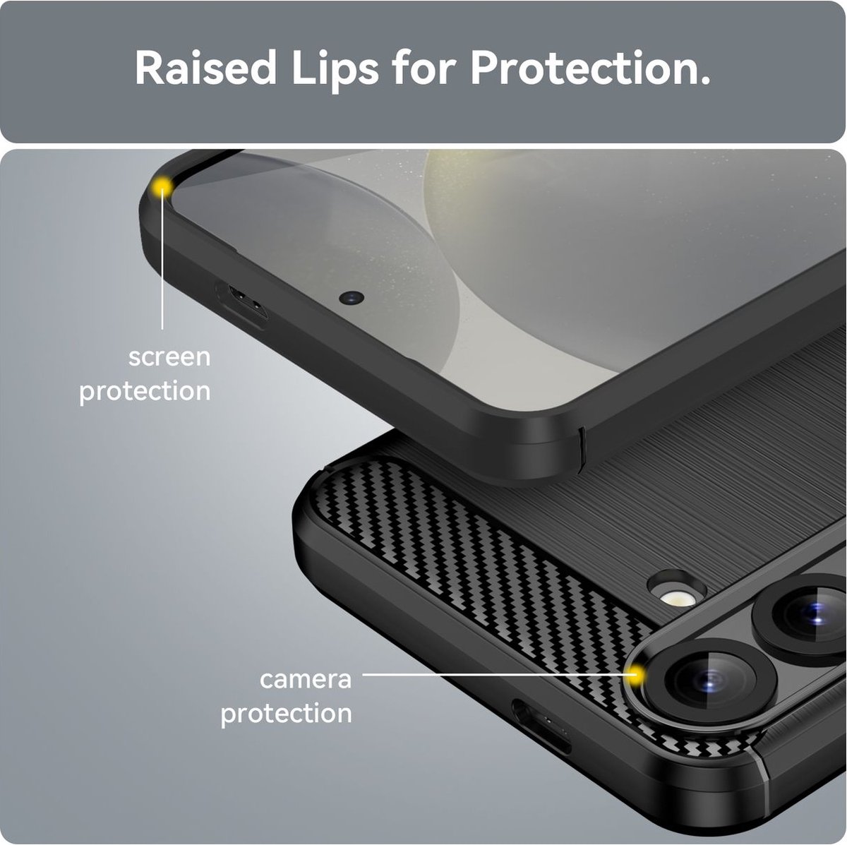 Mobigear Hoesje geschikt voor Samsung Galaxy S25 Plus Telefoonhoesje Flexibel TPU | Mobigear Brushed Slim Backcover | Galaxy S25 Plus Case | Back Cover - Zwart