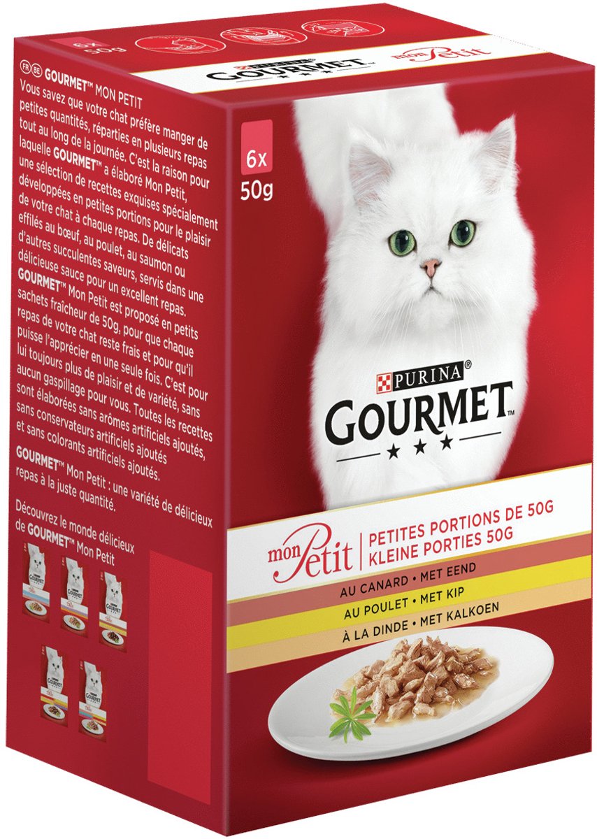 Gourmet Mon Petit Intense met gevogelte natvoer kat 8 x (6 x 50 g)