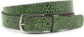 A-Zone Dames riem groen leopard - dames riem - 3 cm breed - Groen - Echt Leer - Taille: 90cm - Totale lengte riem: 105cm