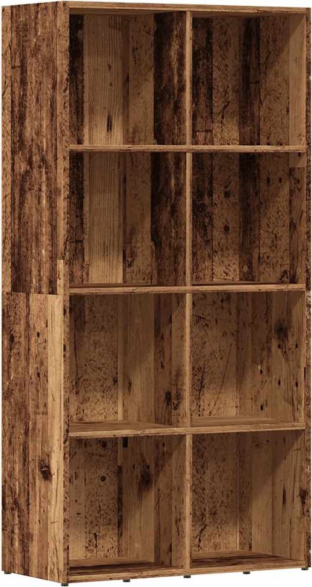 Boekenkast 66x30x130 cm bewerkt hout gerookt eikenkleurig kopen