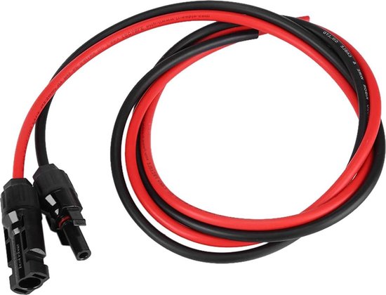 Solarkabels Solar kabel 6 mm zwart 15 meter met MC4 connectoren - J en M zonnepanelen Solarkabels Solar kabel 6 mm zwart 15 meter met MC4 connectoren - J en M zonnepanelen