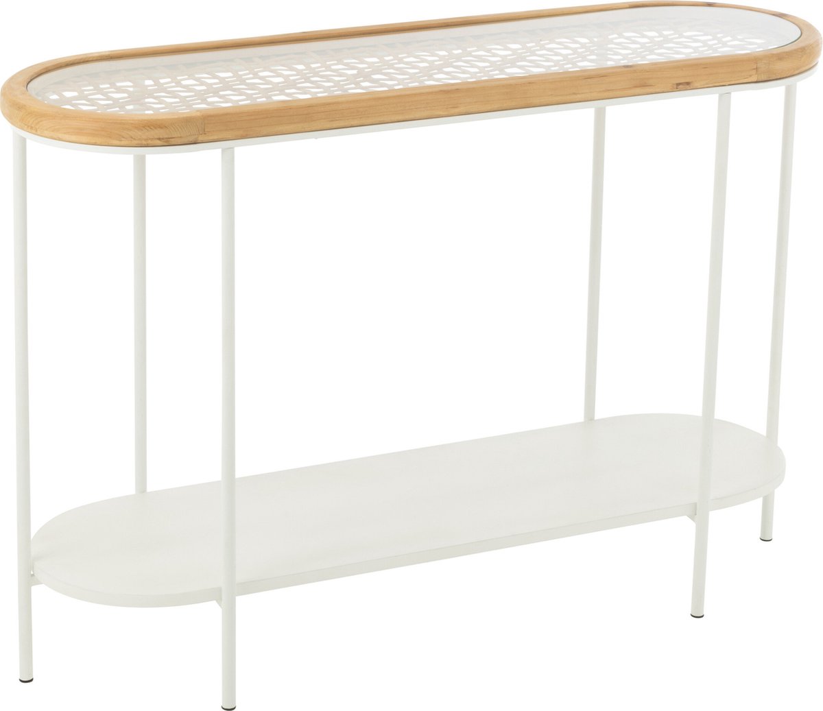 J-Line console Mati - sparhout/metaal - naturel/wit