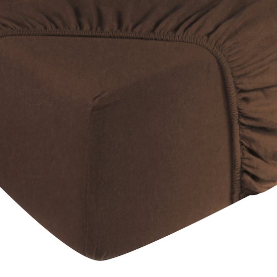 DoubleDry Hoeslaken Flanel 100% Zacht Katoen - Tweepersoons 140x200 cm - Rondom Elastiek - Bruin
