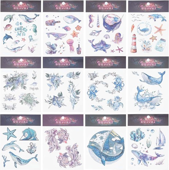 Tijdelijke oceaandieren tatoeages voor feesten