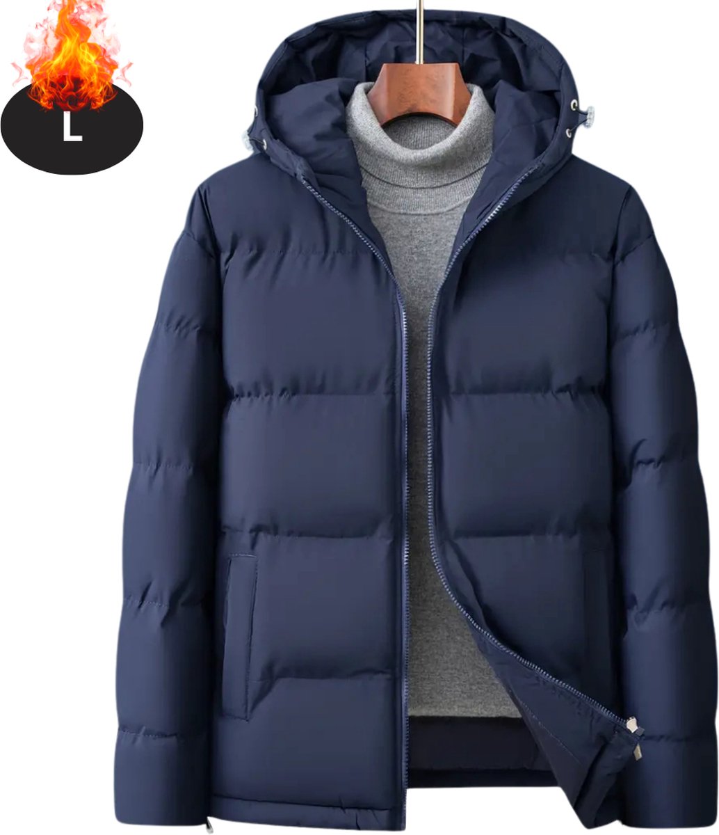 Livano Winterjas Parka Heren Winter Jas Volwassen Stijlvol Donkerblauw
