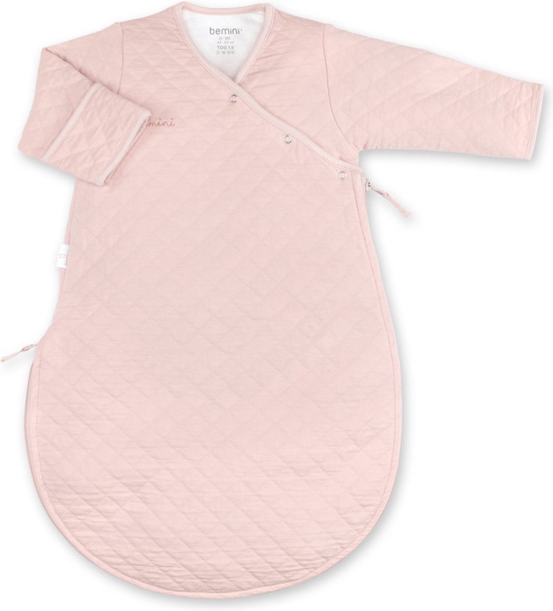 BEMINI Babyslaapzak - MAGIC BAG 0-1m - TOG 1.5 - Gewatteerd comfort - Blush