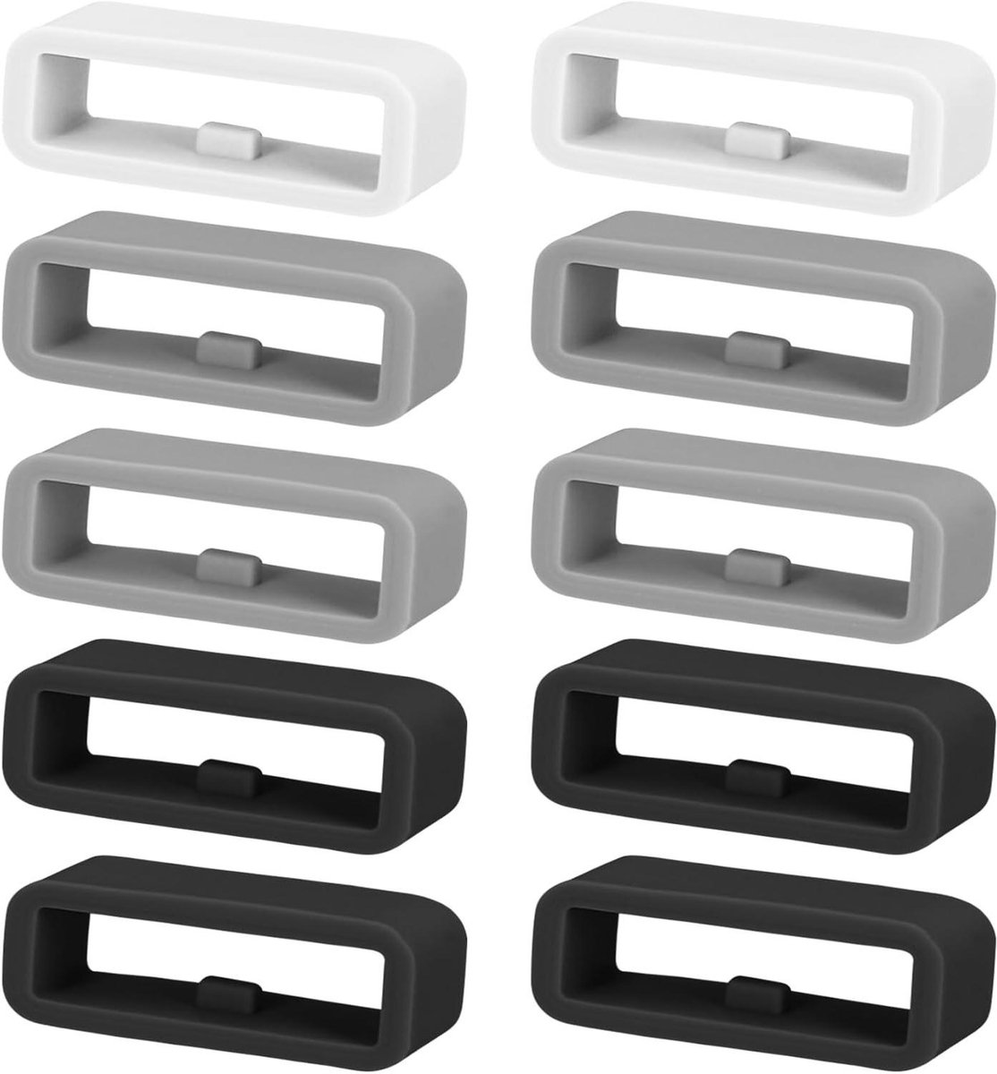 10x Horloge band lusje 24mm compatibel met Smartwatch Strap voor Fitness tracker - grijs-zwart-wit .
