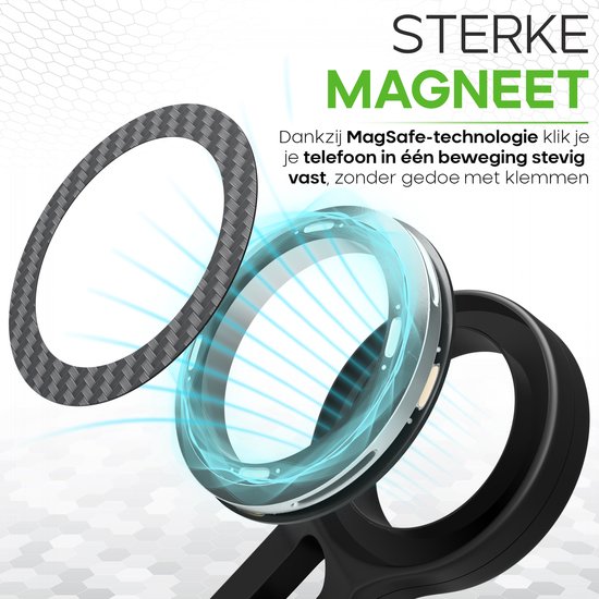 Uitleg van de magnetische ring en de werking van de iSetchi MagSnap ventilatieroosterhouder.