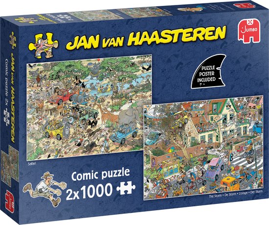Jan van Haasteren - Safari & Storm - 2-in-1 puzzel - 2 x 1000 stukjes