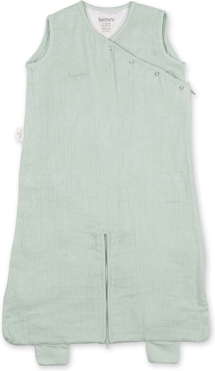 BEMINI Babyslaapzak - MAGIC BAG 4-12m - TOG 0.5 - Hydrofiele zomergaze - Amandel