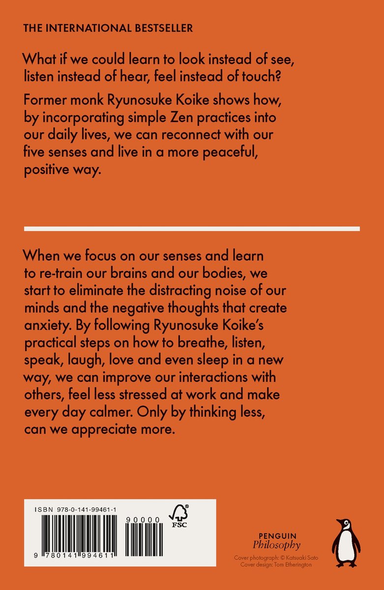 The Practice of Not Thinking - back cover