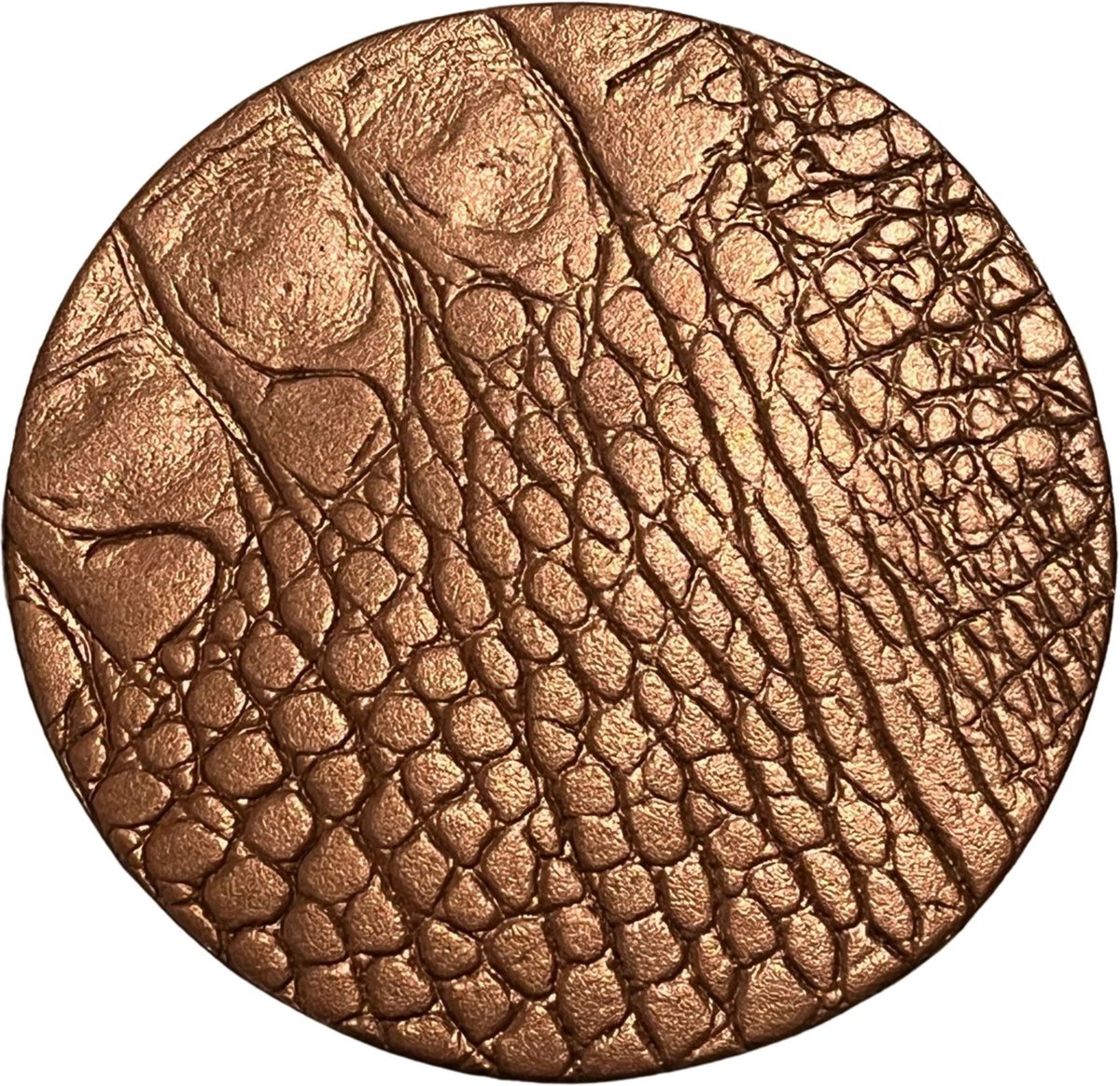 Pattiny - Onderzetters - Leer - Croco - Brons - Rond - 6 stuks