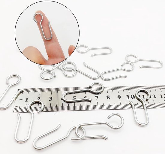 Quincaillerie Rideau Bain 20 Pièces Anneaux Crochets Rideau Douche Acier Inoxydable Double Crochet - Argent