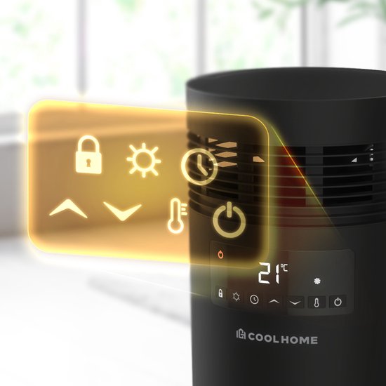 CoolHome Keramische kachel - 360º verwarming met ventilator - zwart