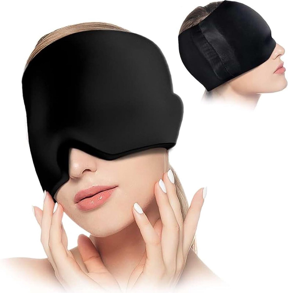 Goedkoopste Herbruikbaar ijsmasker voor migraine - verlicht nervositeit en oogzwelling - zwart