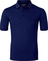 CASA MODA comfort fit poloshirt - marine blauw melange -  Maat: 4XL