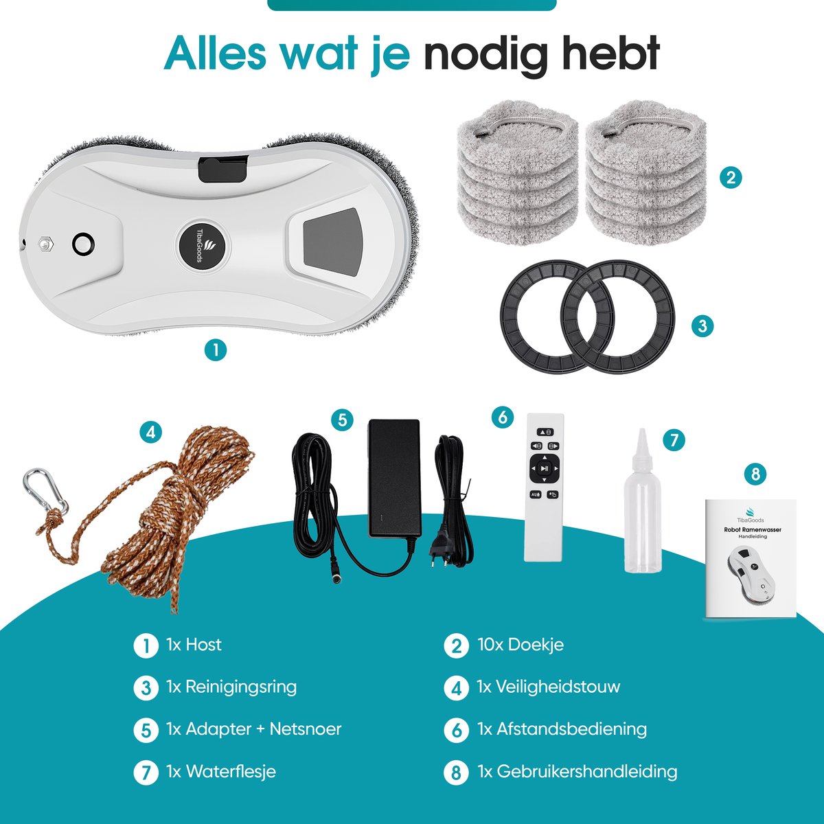 TibaGoods Robot Ruitenreiniger met afstandsbediening en spray thumbnail 2